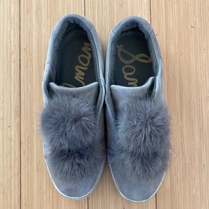 Sam Edelman faux fur Pom Pom sneaker slip ons